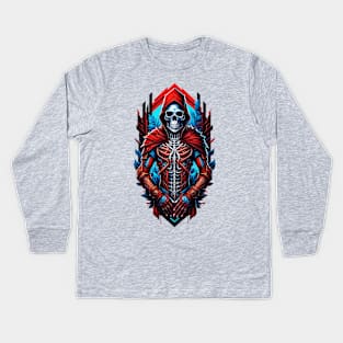 skeleton in red hood Kids Long Sleeve T-Shirt